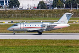 A VistaJet Bombardier Challenger 605 with registration number 9H-VFH at the airport in Munich
