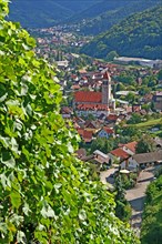 View of Obertsrot and the Sacred Heart Church from the Eberstein Castle Winery
