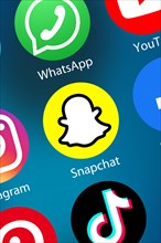 Snapchat logo social media icon social network on the internet background in Stuttgart