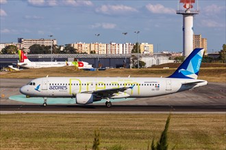 An Azores Airlines Airbus A320 with registration CS-TKP at the airport in Lisbon