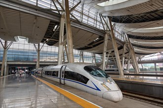 Siemens Velaro CN CRH3 high speed train at Beijing South Railway Station in Beijing