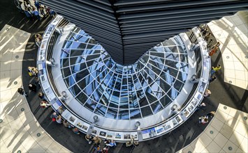 The walk-in glass dome inside the Reichstag building