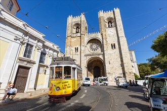 Tram Tram at Lisbon Cathedral Public Transport Transport in Lisbon