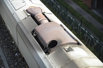 Exhaust of a diesel locomotive on the Ringbahn