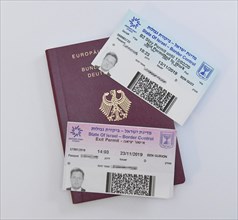 German passport with visa for Israel
