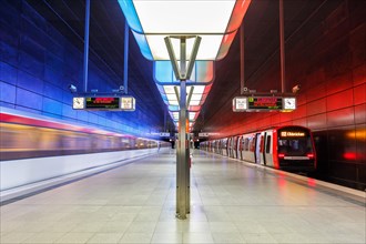 Elevated Metro Underground Station Hafencity University Station in Hamburg