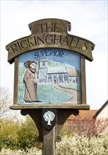 Village sign for the Rickinghalls