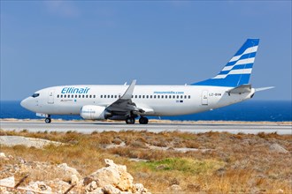 An Ellinair Boeing 737-300 with registration LZ-BVM at Heraklion Airport