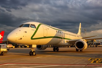 An Embraer Lineage 1000 aircraft of AirX Charter at the airport in Zurich