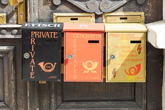 3 letterboxes on one door for private mail