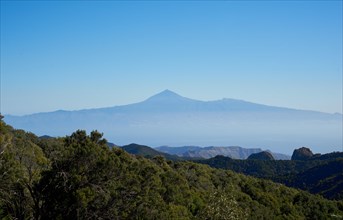 View from the summit of Alto de Garajonay towards Tenerife and Mount Teide