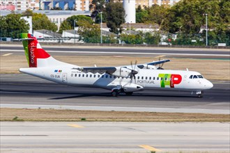 An ATR 72-600 aircraft of TAP Portugal Express with the registration CS-DJA at the airport in Lisbon