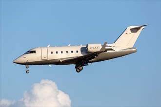 A Bombardier Challenger 604 of Air Independence with registration D-AAAY lands at the airport in Palma de Majorca