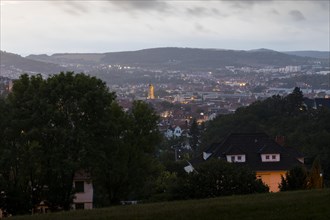 View of Eisenach from the Goepelskuppel with the tower of the Georgenkirche church