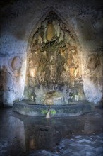Artificial grotto with fountain Ninfeo della pioggia in stairway to Palatine Hill with Farnesian Gardens