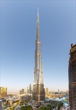 Dubai Burj Khalifa Kalifa skyscraper skyline architecture evening in Dubai