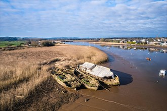 Old Boat Wrecks on the River Exe in Topsham