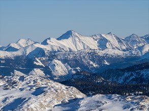 Blue sky over winter landscape