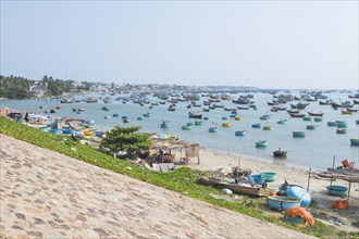 Port of Mui Ne with many boats