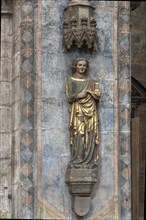 Coloured sculpture of a saint