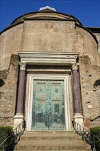 Historical original door in bronze from antiquity from Temple of Romulus