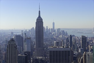 View of Downtown Manhattan and Empire State Building from Rockefeller Center