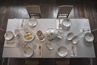 Set table around 1950 in a former flat of the factory owner