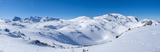 Winter landscape in the snowy Alps