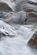 Rock formations in the Verzasca River