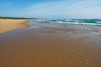 Empty beach on the Indian Ocean near Punta do Ouro