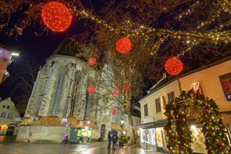 Spitalkirche and Christmas lights