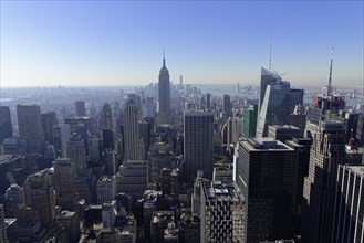 View of Downtown Manhattan and Empire State Building from Rockefeller Center