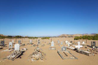 Cemetery at the remote De Riet settlement at the edge of the Aba-Huab river