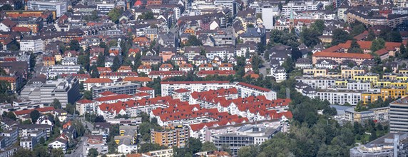 View from the Uetliberg to the city centre with residential buildings of Zurich