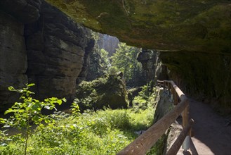 Gallery and rock faces in the Kamenice Valley