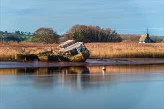 Old Boat Wrecks in long exposure on the River Exe in Topsham