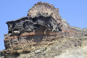 Rock formation on the crater rim