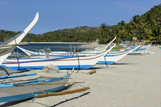 Traditional fishing boats Outrigger boats of fishermen