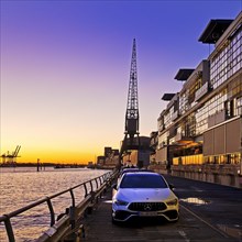 Fishing harbour at sunset