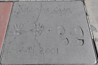 Handprints and footprints of NICOLAS CAGE