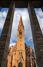 Church tower of the protestant Matthaeuskirche in Steglitz
