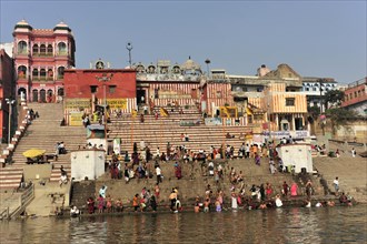 Worshippers on the banks of the Ganges
