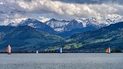 Sailing regatta on Lake Zurich