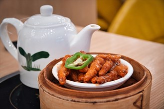 Delicious Chinese dim sum chicken feet in a chinese restaurant