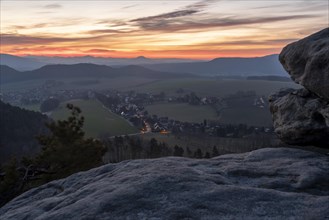 Sunrise over the Elbe Sandstone Mountains