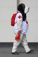 Carnivalists dog red cross