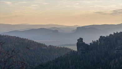 Elbe Sandstone Mountains in the morning light