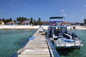 Dive shop boat at the jetty