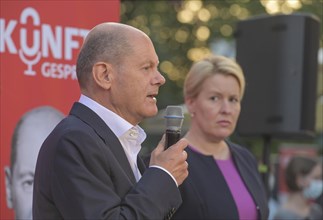 03. 09. 2021. Olaf Scholz and Franziska Giffey. SPD election campaign event. Wirtshaus Zenner