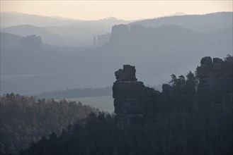 Elbe Sandstone Mountains in the morning light